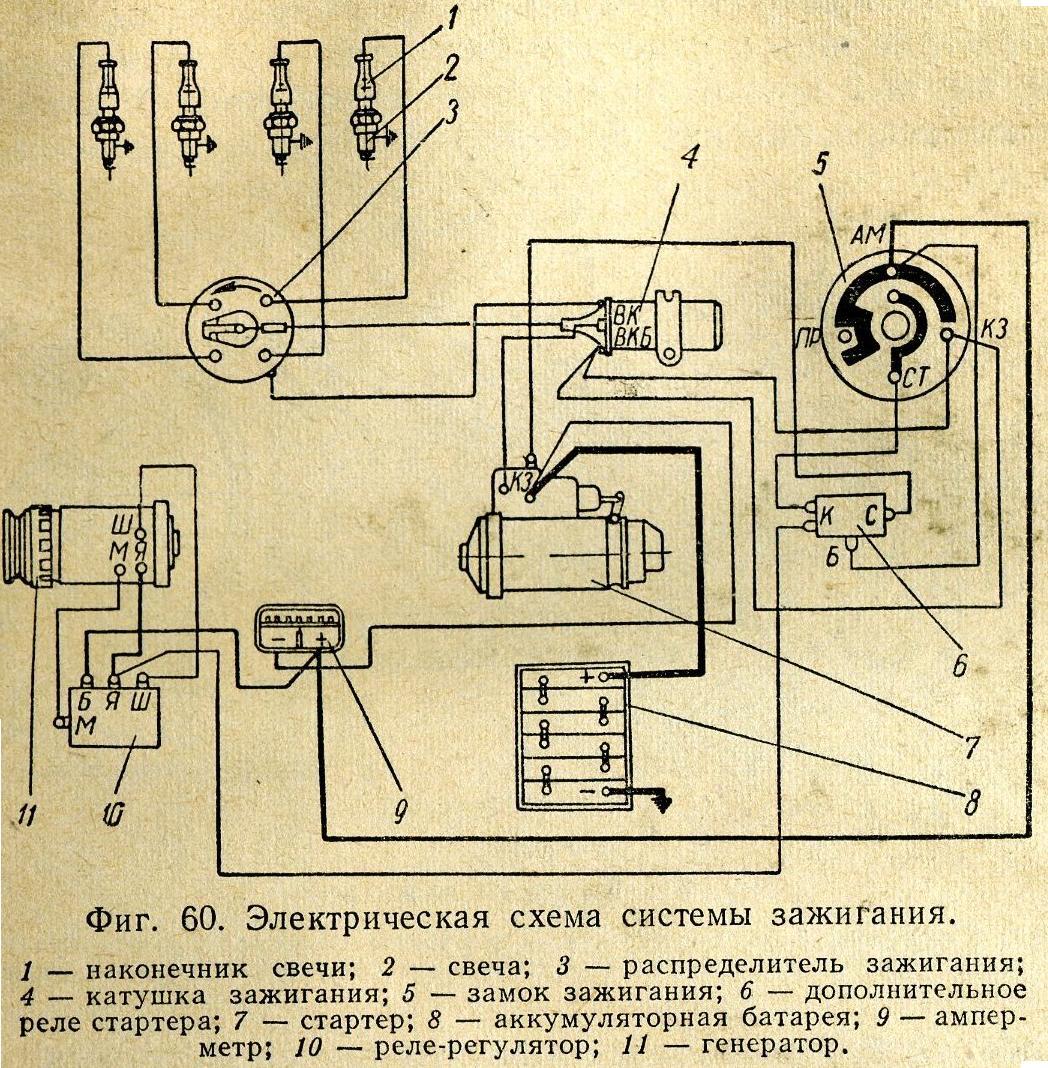 Москвич 401 схема электрооборудования